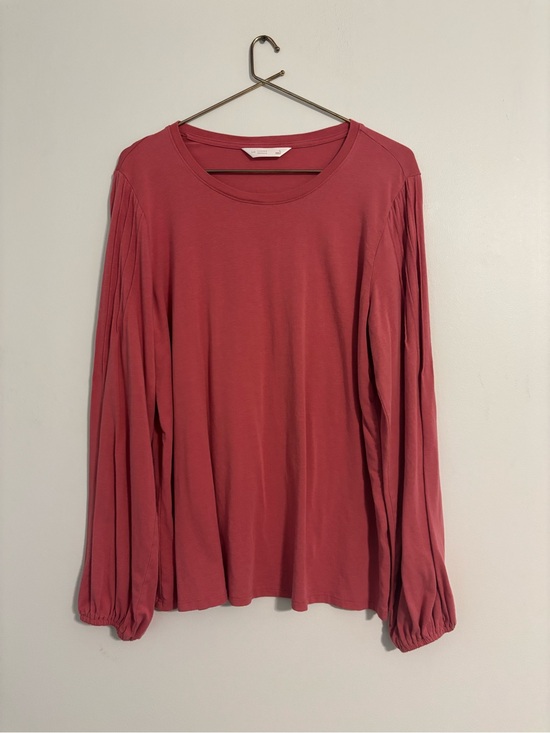LC Lauren Conrad Tops - LC Lauren Conrad Dusty Rose Pleated Long-Sleeve Top - Women’s Size Large